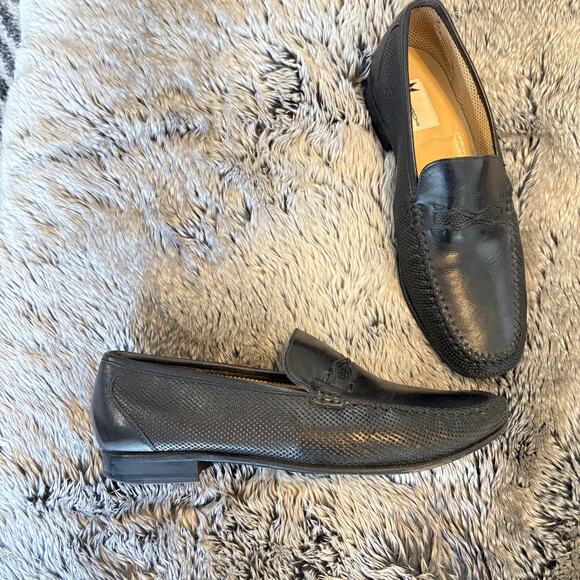 Moreschi Leather Men's Loafers Italian Black Italy Men’s 9 - Picture 2 of 10